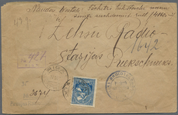 Br Lettland: 1920, Opening Of The First Popular Representation 1 R. Blue Perforated Tied By Cds. "RIGA 17.9.20" T - Latvia