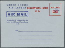 GA Canada - Ganzsachen: 1944, Armed Forces Air Letter With Red Overprint "CHRISTMAS ISSUE 1944 - POSTAGE FREE", Unused,  - 1860-1899 Règne De Victoria