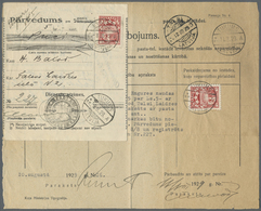 Br Lettland: 1929, Wappen 10 Lat Auf Unterfrankierter Geldanweisung Gest. "ENGURE 8.7.29" Mit Beigefügtem Schreib - Latvia