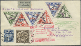 Br Lettland: 1933 (1.6.), 2. Anschlußflug Zur Südamerikafahrt, Seltener Beleg Nach Montevideo Mit Guter Frankatur - Latvia