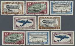 O Lettland: 1933, Hilsfonds Für Verunglückte Flieger, Komplette Sätze Zu 4 Werten Gezähnt Und Geschnitten, Saube - Latvia
