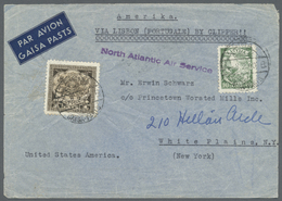 Lettland: 1940, Trans Oceanic War-Time Airmail Traffik: Airmail-envelope Bearing 1 L And 10 S Sent From "RIGA - Lettonia