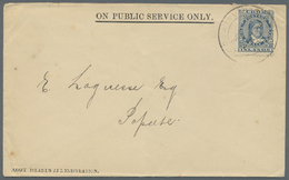 Br Cook-Inseln: 1908. Official Mail Envelope (vertical Crease) Headed 'On Public Service Only' Addressed To Papeete, Tah - Cook Islands