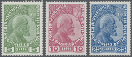 ** Liechtenstein: Freimarken 1912, Gestrichenes Papier Komplett, Postfrischer Qualitätssatz - Covers & Documents