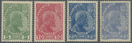 * Liechtenstein: 1915/16, 5-25 H. Fürst Gewöhnliches Papier Und 25 H.ultramarin, Ungebraucht Mit Kaum Sichtbarer - Covers & Documents