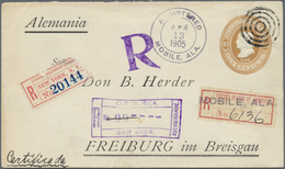 GA Costa Rica: 1905. Registered Costa Rica Postal Stationery Envelope 10c Bistre Cancelled By Concentric Ring With Frame - Costa Rica
