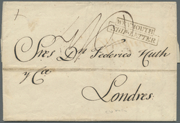 Br Cuba: 1823. Stampless Envelope Written From Habana Dated '22nd Feb 1823' Addressed To London Routed Via Weymouth With - Other & Unclassified