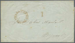 Br Cuba: 1842 (ca): Wrapper Nach Bejucal, Double Circle Post Mark "FERRO-CARRIL/HABANA", Tax Mark "1" (Real) Alongside,  - Other & Unclassified