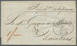 Br Cuba: 1855. Stampless Envelope Written From Havana Dated '24 June 1855' Addressed To Zacatecas, Mexico Cancelled By C - Other & Unclassified