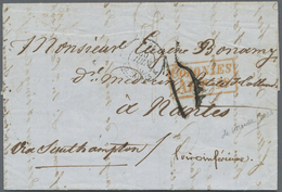 Br Cuba: 1856. Envelope Written From Limonar ‘1st Jun 1856’ Addressed To France, Routed Via The British Post Office Hava - Autres & Non Classés