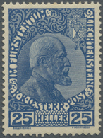 ** Liechtenstein: 1916, Freimarke: Fürst Johann II., 25 H. Dunkelkobalt Auf Normalem Papier, Einwandfrei Gezähnt - Covers & Documents