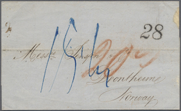 Br Cuba: 1859. Stampless Envelope Written From Havana Dated '13th Sept 1859' Addressed To Norway, Endorsed '20c' In Red  - Other & Unclassified