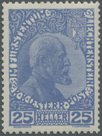 ** Liechtenstein: 1912, 25 Heller Postfrisch, Echt Und Einwandfrei, Sign. Und Fotoattest Rupp, Mi 1.900.- - Storia Postale