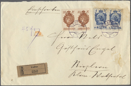 Br Liechtenstein: 1920. Registered Envelope Addressed To Riezlern Bearing Yvert 28, 20h Brown (imperf Pair) And Y - Storia Postale