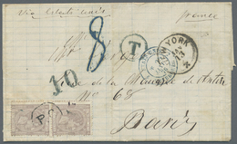 Br Cuba: 1876. Envelope Written From Havana Addressed To France Bearing SG 65, 25c Mauve (2) Tied By Circular 'P.C' Hand - Other & Unclassified