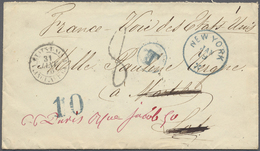 Br Cuba: 1876. Stampless Envelope Written From Matanzos Addressed To France Endorsed 'voie Des Etats Unis' With New York - Other & Unclassified