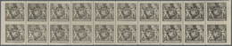 ** Liechtenstein: 1921. 10 Rappen Wappen, B-Zähnung, Postfrischer, Waagerechter 20er-Schwarzdruck-Block, Dabei De - Lettres & Documents