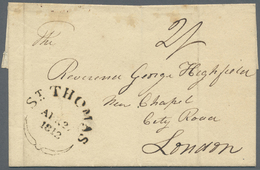 Br Dänisch-Westindien - Vorphilatelie: 1812. Stampless Envelope Written From Antigua Dated 'April 22 1812' Addressed To  - Danemark (Antilles)