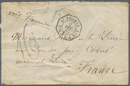 Br Dänisch-Westindien: 1865. Stampless Envelope Addressed To France Cancelled By Octagonal French Paquebot 'St Thomas Pa - Danimarca (Antille)