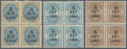 **/* Dänisch-Westindien: 1905, Ovp Stamps In Blocks Of Four, Upper Stamps Lightly Hinged, The Other Two Mint Never Hinge - Danimarca (Antille)