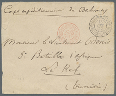 Br Dahomey: 1892. Stampless Envelope (left Side 4 Mm Reduced) Addressed To The '3rd African Battalion, Le Kef, Tunisia'  - Other & Unclassified