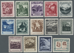 ** Liechtenstein: 1930, Freimarken: Landschaften Und Fürstenpaar, Kompletter, Tadellos Postfrischer Satz (Mi€2.00 - Lettres & Documents