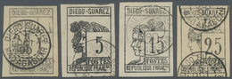 O Diego Suarez: 1890 Complete Set Of Four, Used And Cancelled By Diego Suarez Datestamps (various Dates), The 1c. With T - Altri & Non Classificati