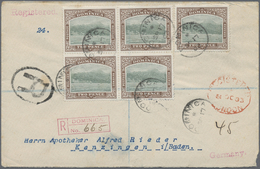 Br Dominica: 1903, 2 D Defnitives In Block Of Four And One Single On Registered Letter From DOMINICA Via London To Germa - Dominique (1978-...)