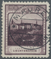 O Liechtenstein: 1930, Freimarke 90 Rp. Braunpurpur 'Kloster Schellenberg', Gezähnt L 10½, Zentriertes Luxusstüc - Lettres & Documents