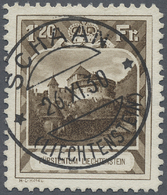 O Liechtenstein: 1930, Freimarke 1,20 Fr Schwarzockerbraun 'Schloss Vaduz', Gezähnt L 10½, Schön Mit Glasklarem - Lettres & Documents
