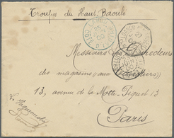 Br Elfenbeinküste: 1900. Stampless Military Mail Envelope (stains) Addressed To Paris Endorsed 'Troupes Du Haut-Baoule'  - Ivory Coast (1960-...)