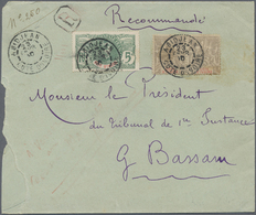 Br Elfenbeinküste: 1910. Roughly Opend Registered Envelope (faults) Addressed To Graud Bassam, Cote D'lvoire Bearing Lvo - Costa D'Avorio (1960-...)