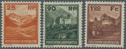 * Liechtenstein: 1933, Freimarken, Kompletter Satz Mit Falzspur, Beim Höchstwert Kaum Sichtbar, Mi€350,-. - Lettres & Documents