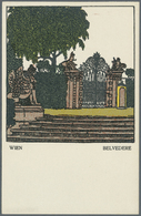 Ansichtskarten: Künstler / Artists: WIENER WERKSTÄTTE, WW 298 Franz Kuhn "Wien Belvedere", Ungebrauc - Zonder Classificatie