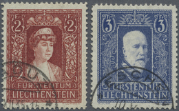 O Liechtenstein: 1933, 2 Fr Bräunlichrot Und 3 Fr Lilaultramarin Jeweils Sauber Gestempelt, Mi 600.- - Lettres & Documents