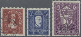 O Liechtenstein: 1933/35, 2 Fr. - 5 Fr., Fürstin, Fürst & Wappen Sauber Gestempelter, Attraktiver Und Tadellos E - Lettres & Documents