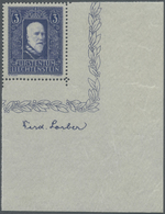 ** Liechtenstein: 1933, Fürst Franz I. 3 Fr. Als Postfrische Luxusbogenecke Rechts Unten Mit Inschrift (S.B.K. SF - Lettres & Documents