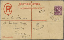 Br Falklandinseln: 1937. Registered Letter Envelope Bearing SG 121, 6d Purple Tied By Port Stanley/Falkland Lslands Doub - Falkland Islands