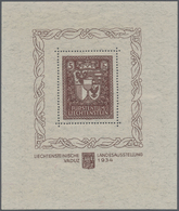 * Liechtenstein: 1934, Landesausstellung-Blockausgabe Ungebraucht (3 Falzreste Im Blockrand) Und Einwandfrei, M€ - Lettres & Documents