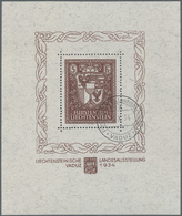 O Liechtenstein: 1934, 5 Fr. Rotbraun Landesausstellungs-Block Mit Ausstellungs-Sonderstempel VADUZ 3.X.34”, In - Lettres & Documents