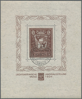 O Liechtenstein: 1934, "Liechtensteinische Landesaustellung", Sog. VADUZ Block Mit Postfrischer Originalgummieru - Lettres & Documents