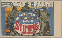 Ansichtskarten: Politik / Politics: 1918, "WÄHLT BAYER. VOLKS-PARTEI" Wahlpropaganda, Sign. Fritz Gä - Figuren