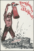 Ansichtskarten: Propaganda: 1926 (ca.), Farbkarte "Zerschmettert Den Weltfeind", Mit Abb. "Mann Mit - Political Parties & Elections
