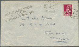 Br Fezzan: 1944, "MISSION SCIENTIFIQUE FRANCAISE / DU FEZZAN / 18 FEVRIER 23 AVRIL 1944", Clear Strike Of Straight Line  - Storia Postale