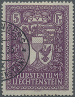 O Liechtenstein: 1933, Freimarke 5 Fr Schwarzrotviolett,, Gestempeltes Luxus-Stück, Fotoattest Marxer BPP Für Ko - Lettres & Documents