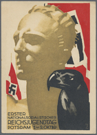 Ansichtskarten: Propaganda: 1932. Farbkarte "Erster Nationalsozialistischer Reichsjugendtag, Potsdam - Partis Politiques & élections