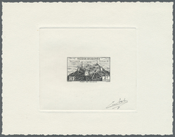 (*) Fezzan: 1946, 2fr. Fort De Sebha, Epreuve D'artiste In Black On White Paper, With Signature Cortot. Maury 24 - Storia Postale