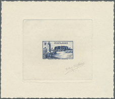 (*) Fezzan: 1946, 10fr. Mosque And Fortress Of Mourzouk, Epreuve D'artiste In Blue On White Paper, With Signature Dufres - Storia Postale