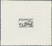 (*) Fezzan: 1948, 100fr. Airmails, Epreuve In Black. Maury PA4 - Storia Postale