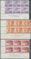 ** Liechtenstein: 1939, Flugpost Vögel 10 Rp Bis 2 Fr., Postfrische Sechserblockserie Aus Der Linken Unteren Boge - Lettres & Documents